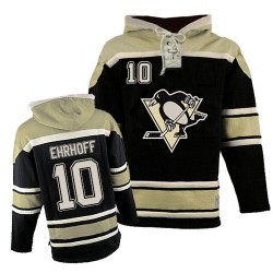 Authentic Old Time Hockey Adult Christian Ehrhoff Sawyer Hooded Sweatshirt Jersey - NHL 10 Pittsburgh Penguins