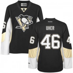Premier Reebok Women's Dominik Uher Home Jersey - NHL 46 Pittsburgh Penguins