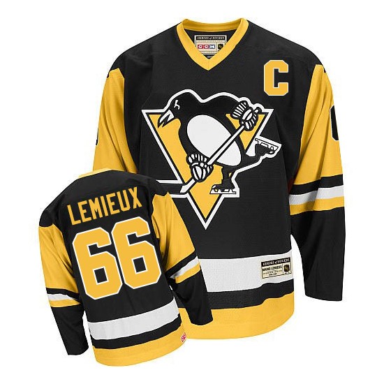 Authentic CCM Youth Mario Lemieux Throwback Jersey - NHL 66 Pittsburgh Penguins