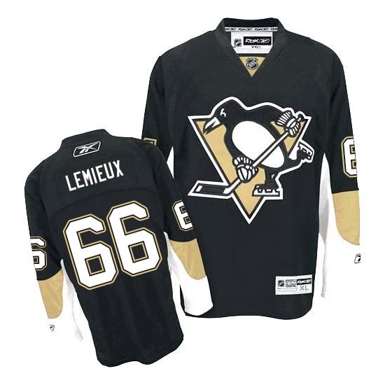Premier Reebok Youth Mario Lemieux Home Jersey - NHL 66 Pittsburgh Penguins