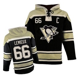 Authentic Old Time Hockey Youth Mario Lemieux Sawyer Hooded Sweatshirt Jersey - NHL 66 Pittsburgh Penguins