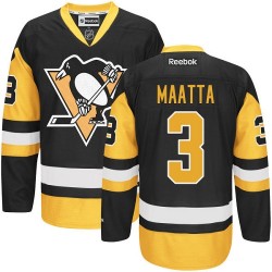 Authentic Reebok Adult Olli Maatta Black/ Third Jersey - NHL 3 Pittsburgh Penguins