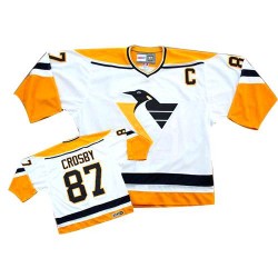 Premier CCM Adult Sidney Crosby White/ Throwback Jersey - NHL 87 Pittsburgh Penguins