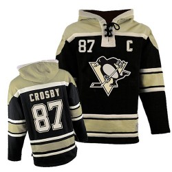 Premier Old Time Hockey Youth Sidney Crosby Sawyer Hooded Sweatshirt Jersey - NHL 87 Pittsburgh Penguins