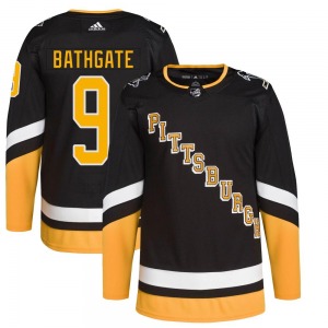 Authentic Adidas Youth Andy Bathgate Black 2021/22 Alternate Primegreen Pro Player Jersey - NHL Pittsburgh Penguins