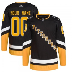 Authentic Adidas Youth Custom Black Custom 2021/22 Alternate Primegreen Pro Player Jersey - NHL Pittsburgh Penguins