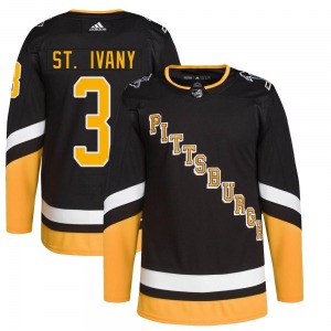 Authentic Adidas Youth Jack St. Ivany Black 2021/22 Alternate Primegreen Pro Player Jersey - NHL Pittsburgh Penguins