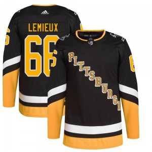 Authentic Adidas Youth Mario Lemieux Black 2021/22 Alternate Primegreen Pro Player Jersey - NHL Pittsburgh Penguins