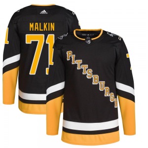 Authentic Adidas Youth Evgeni Malkin Black 2021/22 Alternate Primegreen Pro Player Jersey - NHL Pittsburgh Penguins