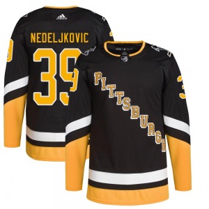Authentic Adidas Youth Alex Nedeljkovic Black 2021/22 Alternate Primegreen Pro Player Jersey - NHL Pittsburgh Penguins