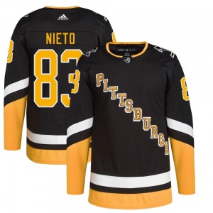 Authentic Adidas Youth Matt Nieto Black 2021/22 Alternate Primegreen Pro Player Jersey - NHL Pittsburgh Penguins