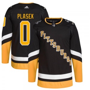 Authentic Adidas Youth Karel Plasek Black 2021/22 Alternate Primegreen Pro Player Jersey - NHL Pittsburgh Penguins