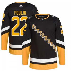 Authentic Adidas Youth Sam Poulin Black 2021/22 Alternate Primegreen Pro Player Jersey - NHL Pittsburgh Penguins