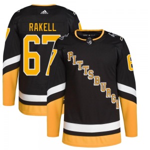 Authentic Adidas Youth Rickard Rakell Black 2021/22 Alternate Primegreen Pro Player Jersey - NHL Pittsburgh Penguins