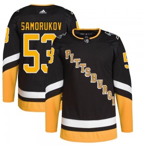 Authentic Adidas Youth Dmitri Samorukov Black 2021/22 Alternate Primegreen Pro Player Jersey - NHL Pittsburgh Penguins