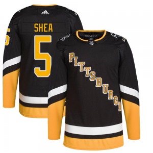 Authentic Adidas Youth Ryan Shea Black 2021/22 Alternate Primegreen Pro Player Jersey - NHL Pittsburgh Penguins