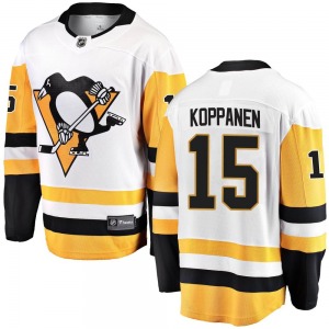 Breakaway Fanatics Branded Youth Joona Koppanen White Away Jersey - NHL Pittsburgh Penguins