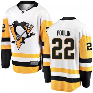 Breakaway Fanatics Branded Youth Sam Poulin White Away Jersey - NHL Pittsburgh Penguins