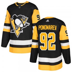 Authentic Adidas Youth Vasily Ponomarev Black Home Jersey - NHL Pittsburgh Penguins