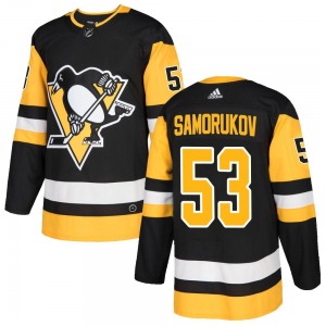 Authentic Adidas Youth Dmitri Samorukov Black Home Jersey - NHL Pittsburgh Penguins