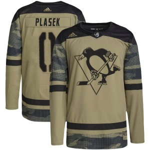 Authentic Adidas Youth Karel Plasek Camo Military Appreciation Practice Jersey - NHL Pittsburgh Penguins