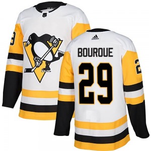 Authentic Adidas Youth Phil Bourque White Away Jersey - NHL Pittsburgh Penguins