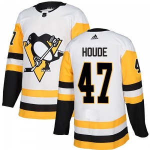 Authentic Adidas Youth Samuel Houde White Away Jersey - NHL Pittsburgh Penguins