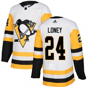 Authentic Adidas Youth Troy Loney White Away Jersey - NHL Pittsburgh Penguins