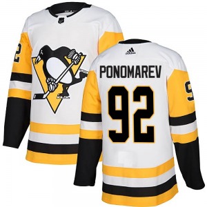 Authentic Adidas Youth Vasily Ponomarev White Away Jersey - NHL Pittsburgh Penguins