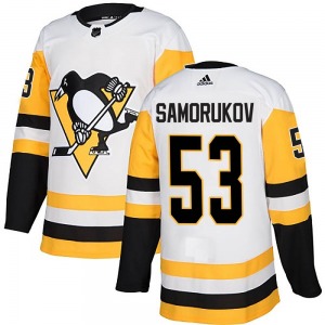 Authentic Adidas Youth Dmitri Samorukov White Away Jersey - NHL Pittsburgh Penguins