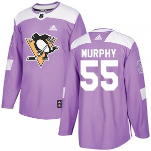 Authentic Adidas Adult Larry Murphy Purple Fights Cancer Practice Jersey - NHL Pittsburgh Penguins