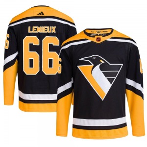 Authentic Adidas Youth Mario Lemieux Black Reverse Retro 2.0 Jersey - NHL Pittsburgh Penguins