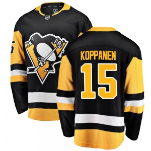 Breakaway Fanatics Branded Youth Joona Koppanen Black Home Jersey - NHL Pittsburgh Penguins