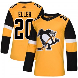 Authentic Adidas Youth Lars Eller Gold Alternate Jersey - NHL Pittsburgh Penguins