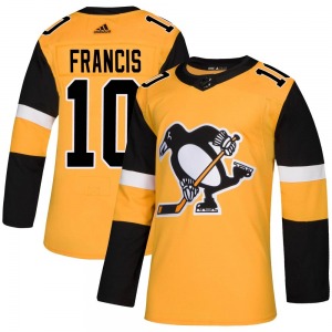 Authentic Adidas Youth Ron Francis Gold Alternate Jersey - NHL Pittsburgh Penguins