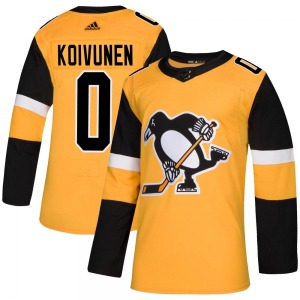 Authentic Adidas Youth Ville Koivunen Gold Alternate Jersey - NHL Pittsburgh Penguins