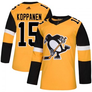 Authentic Adidas Youth Joona Koppanen Gold Alternate Jersey - NHL Pittsburgh Penguins