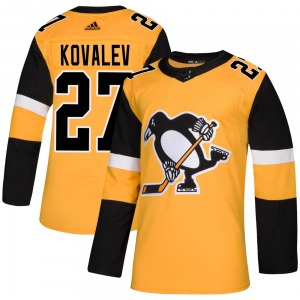 Authentic Adidas Youth Alex Kovalev Gold Alternate Jersey - NHL Pittsburgh Penguins
