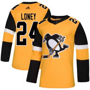 Authentic Adidas Youth Troy Loney Gold Alternate Jersey - NHL Pittsburgh Penguins