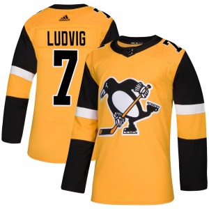 Authentic Adidas Youth John Ludvig Gold Alternate Jersey - NHL Pittsburgh Penguins