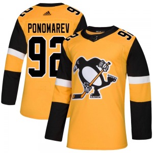 Authentic Adidas Youth Vasily Ponomarev Gold Alternate Jersey - NHL Pittsburgh Penguins