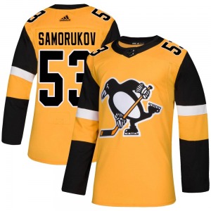 Authentic Adidas Youth Dmitri Samorukov Gold Alternate Jersey - NHL Pittsburgh Penguins