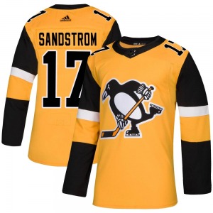 Authentic Adidas Youth Tomas Sandstrom Gold Alternate Jersey - NHL Pittsburgh Penguins