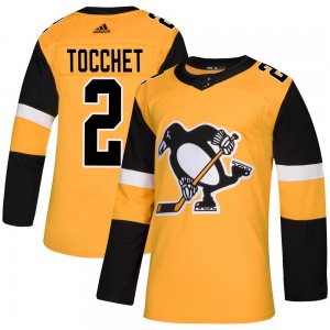 Authentic Adidas Youth Rick Tocchet Gold Alternate Jersey - NHL Pittsburgh Penguins