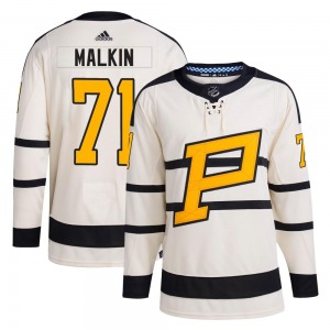 Authentic Adidas Adult Evgeni Malkin Cream 2023 Winter Classic Jersey - NHL Pittsburgh Penguins
