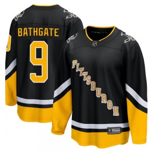 Premier Fanatics Branded Youth Andy Bathgate Black 2021/22 Alternate Breakaway Player Jersey - NHL Pittsburgh Penguins