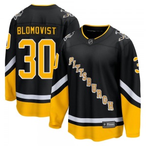 Premier Fanatics Branded Youth Joel Blomqvist Black 2021/22 Alternate Breakaway Player Jersey - NHL Pittsburgh Penguins
