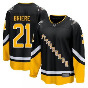 Premier Fanatics Branded Youth Michel Briere Black 2021/22 Alternate Breakaway Player Jersey - NHL Pittsburgh Penguins