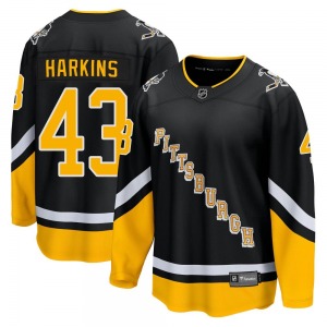 Premier Fanatics Branded Youth Jansen Harkins Black 2021/22 Alternate Breakaway Player Jersey - NHL Pittsburgh Penguins