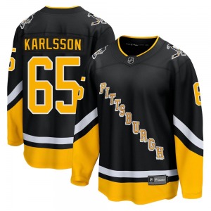 Premier Fanatics Branded Youth Erik Karlsson Black 2021/22 Alternate Breakaway Player Jersey - NHL Pittsburgh Penguins